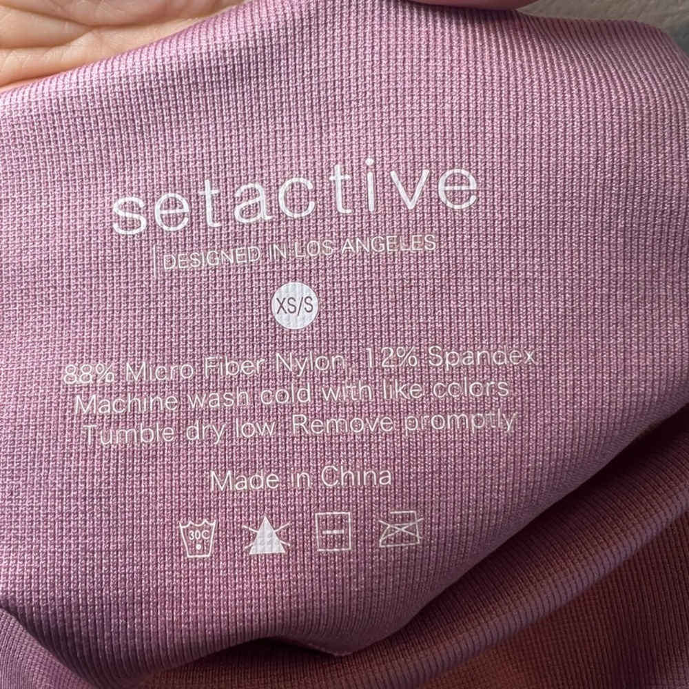 Set Active Sculptflex Ribbed Seamless Leggings Lilac Purple Athletic Gym Sz XS/S - Picture 9 of 9